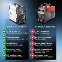 STAHLWERK ARC 200 Synergic Pro Poste de soudage à électrodes, entièrement synergique MMA | E-Hand | Lift-TIG Inverter avec 200 ampères et technologie IGBT