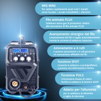 STAHLWERK Saldatrice MIG MAG 200 Spot Puls Pro, inverter IGBT completamente sinergico, unit&agrave; combinata 5 in 1 con funzione spot e 200 ampere, alluminio | filo animato | MIG MAG | ARC MMA | Lift TIG | Pulse
