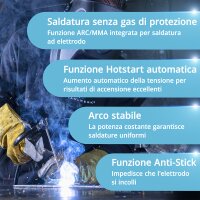 STAHLWERK Saldatrice MIG MAG 200 Spot Puls Pro, inverter IGBT completamente sinergico, unit&agrave; combinata 5 in 1 con funzione spot e 200 ampere, alluminio | filo animato | MIG MAG | ARC MMA | Lift TIG | Pulse