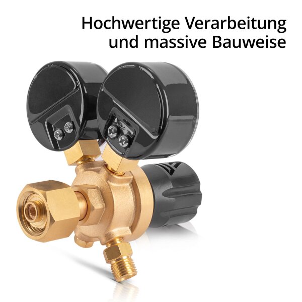 STAHLWERK Mini-Détendeur ST-215 DIN EN ISO 2503 - Pour Argon, CO2, Mix 18 Jusqu'à 200 Bar