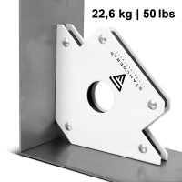 STAHLWERK set of 4 magnetic welding angle 22,6 kg | 50 lbs robust welding magnet | magnetic angle | welding positioner with strong holding force