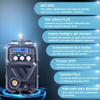 STAHLWERK m&aacute;quina de soldar MIG MAG 200 Spot Puls Pro totalmente equipada, inversor IGBT totalmente sin&eacute;rgico, equipo combinado 5en1 con funci&oacute;n spot y 200 amperios, aluminio | hilo tubular | MIG MAG | ARC MMA | Lift TIG | Pulse