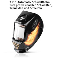 STAHLWERK 3 in 1 Automatik Schwei&szlig;helm ST-990 SE &quot;Sonderedition Fire&quot; Real Colour Helm | Schwei&szlig;schirm | Schwei&szlig;maske | Schwei&szlig;schild zum professionellen Schwei&szlig;en, Schneiden und Schleifen