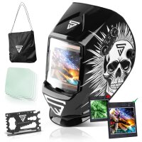 STAHLWERK 3 in 1 Automatic Welding Helmet ST-990 SE &quot;Special Edition Skull&quot; Real Color Helmet | Welding Shield | Welding Mask | Welding Shield for Professional Welding, Cutting and Grinding