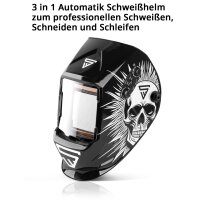 STAHLWERK 3 in 1 Automatik Schwei&szlig;helm ST-990 SE &quot;Sonderedition Skull&quot; Real Colour Helm | Schwei&szlig;schirm | Schwei&szlig;maske | Schwei&szlig;schild zum professionellen Schwei&szlig;en, Schneiden und Schleifen