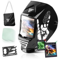 STAHLWERK 3 in 1 Automatic Welding Helmet ST-990 SE &quot;Special Edition Rock&quot; Real Color Helmet | Welding Shield | Welding Mask | Welding Shield for Professional Welding, Cutting and Grinding
