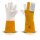 Svařovací rukavice STAHLWERK + sada prstů TIG, robustní a žáruvzdorné ochranné rukavice z pravé kůže včetně tepelné ochrany z kevlarové tkaniny pro všechny svářečské a řezací práce.