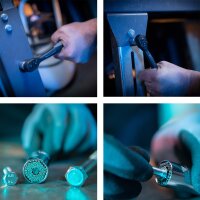 STAHLWERK 3/8 Zoll Profi-Umschaltknarre aus Chrom-Vanadium mit Werkzeugaufnahme aus Chrom-Molybd&auml;n und Schnellentriegelung inklusive Universal-Steckschl&uuml;ssel und Adapter