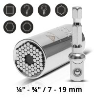 STAHLWERK 3/8 Zoll Profi-Umschaltknarre aus Chrom-Vanadium mit Werkzeugaufnahme aus Chrom-Molybd&auml;n und Schnellentriegelung inklusive Universal-Steckschl&uuml;ssel und Adapter