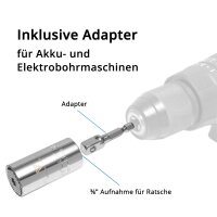 STAHLWERK 3/8 Zoll Profi-Umschaltknarre aus Chrom-Vanadium mit Werkzeugaufnahme aus Chrom-Molybd&auml;n und Schnellentriegelung inklusive Universal-Steckschl&uuml;ssel und Adapter