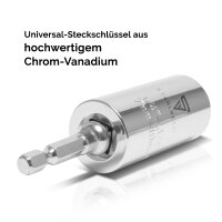 STAHLWERK 3/8 Zoll Profi-Umschaltknarre aus Chrom-Vanadium mit Werkzeugaufnahme aus Chrom-Molybd&auml;n und Schnellentriegelung inklusive Universal-Steckschl&uuml;ssel und Adapter
