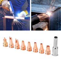 STAHLWERK Set di 9 accessori professionali per torce di saldatura laser e unit&agrave; di saldatura laser con 7 ugelli di saldatura, 1 ugello di taglio e 1 portaugelli, compresa la scatola di protezione.