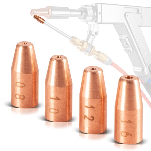 STAHLWERK Set di 4 ugelli guidafilo da 0,8/1,0/1,2/1,6 mm per torce di saldatura laser e saldatrici laser