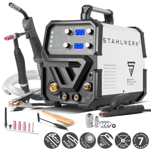 Poste à Souder STAHLWERK AC/DC TIG 200 Plasma Soudage CUT Équipment Complet
