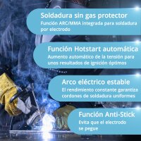 STAHLWERK MTM-200 ST Soldadora de arco con protecci&oacute;n de gas 3 en 1 | inversor con 200 A y alimentador de hilo sin&eacute;rgico para TIG | MIG MAG | MMA
