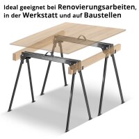 STAHLWERK SB-740 ST cavalletto per sega in un set di 2 cavalletti da lavoro in metallo verniciato a polvere | cavalletto pieghevole universale | cavalletto da ponteggio con portata massima di 500 kg