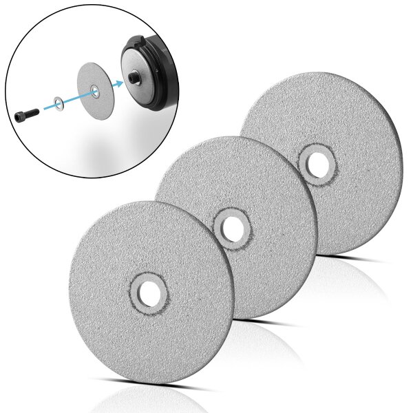 STAHLWERK diamond grinding wheels set of 3 for tungsten grinder WS-28 ST and ATG-20 ST with 36.8 mm diameter for tungsten grinders and electrode sharpeners with 5 mm tool holder