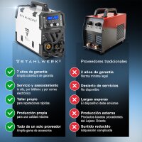 STAHLWERK CTM-416 Puls Pro 6 en 1 soldador de gas | inversor con 160 A, funci&oacute;n de pulsos para aluminio y cortador de plasma de 40 A CUT | TIG | MIG MAG | PULS | MMA | FLUX
