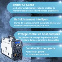 STAHLWERK Poste de soudage CTM-416 Puls Pro &eacute;quipement complet Poste de soudage sous gaz protecteur 6 en 1 | Inverter avec 160 A, fonction pulse pour laluminium et coupeur plasma 40 A CUT | TIG | MIG