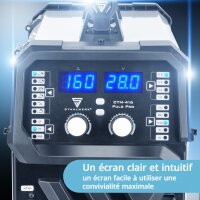 STAHLWERK Poste de soudage CTM-416 Puls Pro &eacute;quipement complet Poste de soudage sous gaz protecteur 6 en 1 | Inverter avec 160 A, fonction pulse pour laluminium et coupeur plasma 40 A CUT | TIG | MIG