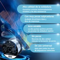 STAHLWERK FLUX alambre tubular de acero inoxidable E308LFC 0,8 mm 0,45 kg Bobina de alambre | Carrete de alambre | Material de aportación | Alambre de soldadura universal | Electrodo de alambre macizo