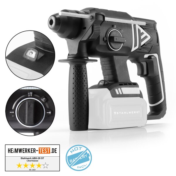STAHLWERK ABH-20 ST brushless cordless hammer drill without battery | 20 volt system | drill | drill 4 functions: drilling, impact drilling, chiseling, vibration mode | 7-year guarantee