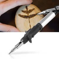 STAHLWERK Plynová pájecka GLK-500 ST 10dílná plynová pájecí sada 3 v 1 | pájecí zarízení | pájecí stanice | pájecí pistole s teplotou pájení 200-500 °C a plamenovou tryskou 1 300 °C pro horkovzdušné,