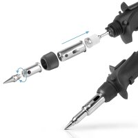 STAHLWERK Plynová pájecka GLK-500 ST 10dílná plynová pájecí sada 3 v 1 | pájecí zarízení | pájecí stanice | pájecí pistole s teplotou pájení 200-500 °C a plamenovou tryskou 1 300 °C pro horkovzdušné,