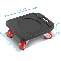 STAHLWERK Meubeltransportset 4 robuuste transportwielen | meubelwielen | zwenkbord | transporthulp met rubberen wielen met lange levensduur en 1 praktisch meubelheftoestel