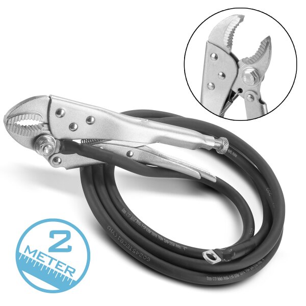 STAHLWERK Ground cable | ground clamp 2 m for dent spotter | dent lifter | spot welder | smart repair dent removal tool | spotter accessories