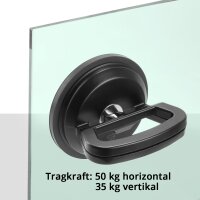 STAHLWERK Vacuümheffer met 50 kg draagvermogen en 12,5 cm | 5" diameter Vacuümheffer | glasheffer | tegelheffer | raamheffer | zuighouder | zuighandgreep | glaszuignap voor glas, tegels, plaatmetaal,