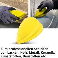 STAHLWERK set de lijado manual con grano P80 | P100 | P120 | P150 | P180 | P240 | P320, bloque de lijado | esponja de lijado | lijado manual de espuma PU con velcro abrasivo 98 x 140 mm