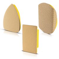 STAHLWERK Handschleifblock 3er Set mit P80 | P100 | P120 | P150 | P180 | P240 | P320 K&ouml;rnung, Schleifblock | Schleifschwamm | Handschleifer aus PU-Schaumstoff mit Klett-Schleifmittel