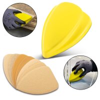 STAHLWERK Handschleifblock 3er Set mit P80 | P100 | P120 | P150 | P180 | P240 | P320 K&ouml;rnung, Schleifblock | Schleifschwamm | Handschleifer aus PU-Schaumstoff mit Klett-Schleifmittel
