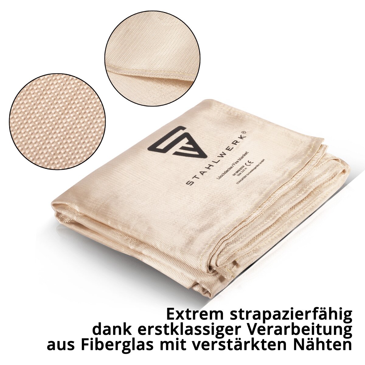 Feuerlöschdecke 1,2x1,2 M - DIN EN 1869 Zertifiziert Für Küche, Büro Und Zuhause