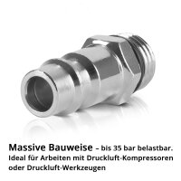 STAHLWERK 5er Set Druckluft-Schnellkupplung Stecknippel...
