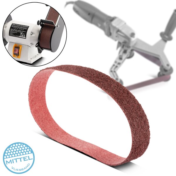 STAHLWERK schuurvlies medium korrel 40 x 760 mm schuurband | vliesbanden | polijstvlies | universele schuurbanden | schuurmiddelen voor buisbandschuurmachines, bandschuurmachines en schuurmachines