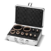 STAHLWERK Diamantborekroner sæt med 10 stk. 6-68 mm M14 diamantborekroner | fliseborekroner | fliseborekroner til vinkelslibere