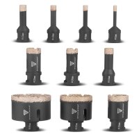 STAHLWERK Diamantborekroner sæt med 10 stk. 6-68 mm M14 diamantborekroner | fliseborekroner | fliseborekroner til vinkelslibere