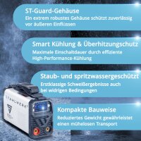 STAHLWERK Schwei&szlig;ger&auml;t ARC 200 MD Digital - DC MMA | E-Hand | Lift-TIG Inverter mit 200 Ampere, Digital-Display, IGBT Technologie und Single-Board