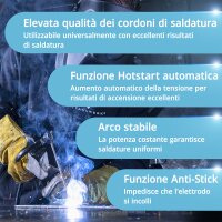 STAHLWERK ARC 200 MD Saldatrice digitale - DC MMA | MMA | E-Hand | Lift-TIG Inverter con 200 ampere, display digitale, tecnologia IGBT e scheda singola.