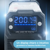 STAHLWERK ARC 200 MD Saldatrice digitale - DC MMA | MMA | E-Hand | Lift-TIG Inverter con 200 ampere, display digitale, tecnologia IGBT e scheda singola.