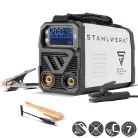 STAHLWERK ARC 200 MD Soldadora digital - DC MMA | MMA | E-Hand | Lift-TIG inverter con 200 amperios, pantalla digital, tecnolog&iacute;a IGBT y single board