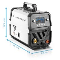 STAHLWERK welding machine MIG MAG 200 ST Digital IGBT gas-shielded welding machine | Inverter with 200 A, spot function, synergic wire feed, FLUX and MMA | ARC function