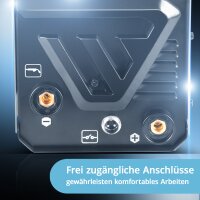 STAHLWERK FLUX 160 ST Cyfrowa spawarka z pradem 160 A, synergicznym podawaniem drutu, funkcja podnoszenia TIG i MMA do spawania bez gazu oslonowego