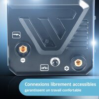STAHLWERK FLUX 160 ST Saldatrice digitale con 160 A, avanzamento filo sinergico, funzione TIG e MMA per saldatura senza gas di protezione.