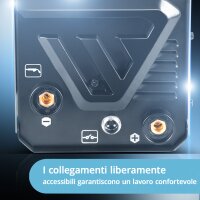 STAHLWERK FLUX 160 ST Soldadora digital con 160 A, alimentaci&oacute;n de hilo sin&eacute;rgica, funci&oacute;n elevadora TIG y MMA para soldadura sin gas de protecci&oacute;n