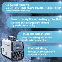 STAHLWERK Poste &agrave; souder combin&eacute; CTM-250 ST Digital Poste &agrave; souder sous protection gazeuse 5 en 1 | Inverter avec 200 A, d&eacute;vidoir de fil synergique et d&eacute;coupeur plasma 50 A int&eacute;gr&eacute; CUT | TIG | MIG MAG | MMA | FLUX