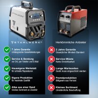 STAHLWERK CTM-250 ST Digital 5-in-1 gas-shielded combination welder | inverter with 200 A, synergic wire feeder and integrated 50 A plasma cutter CUT | TIG | MIG MAG | MMA | FLUX