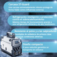 STAHLWERK FLUX 160 ST Soldadora digital con equipamiento completo de 160 A, alimentación de hilo sinérgica, función elevadora TIG y MMA para soldadura sin gas de protección